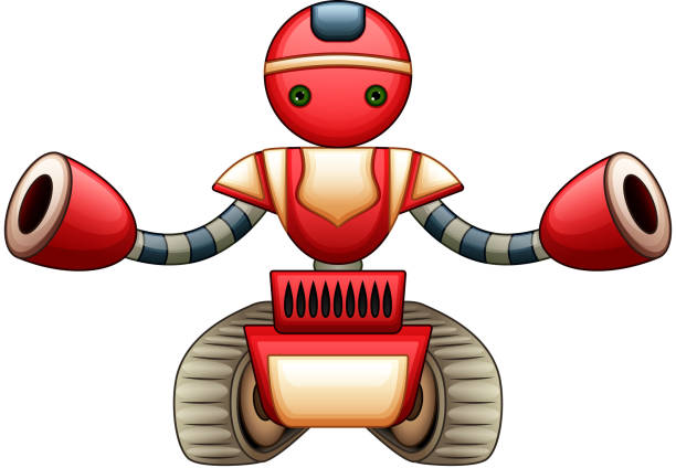 Red Robot Cartoon Stock Illustration - Download Image Now - Armored Tank,  Robot, Storage Tank - iStock