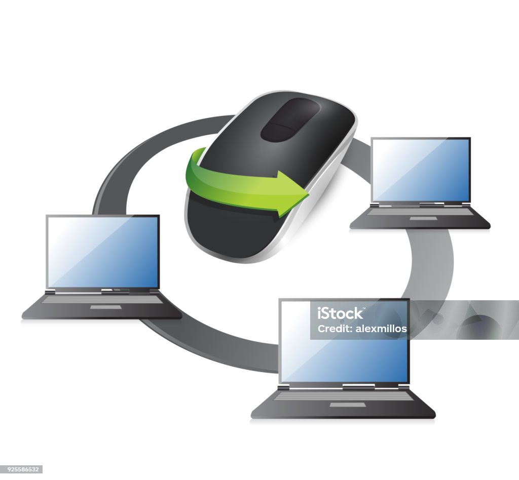 Network Mouse Network Connected To Wireless Computer Mouse Isolated On White ...