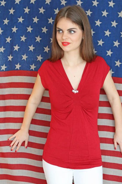istock Patriotic Woman's 4th Of July 925590082
