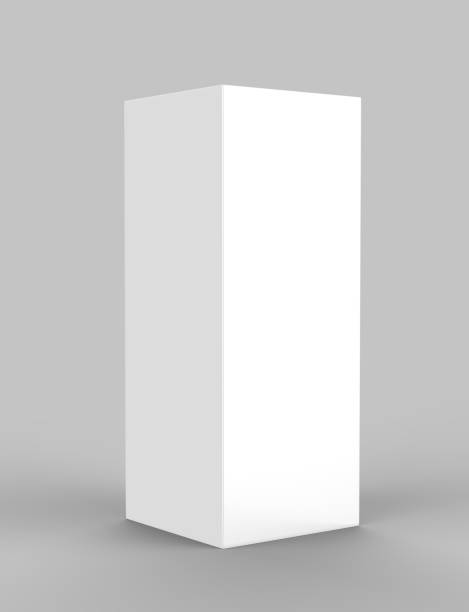 Curved totem poster light advertising display stand. 3d render illustration. Curved totem poster light advertising display stand. advertising column stock pictures, royalty-free photos & images