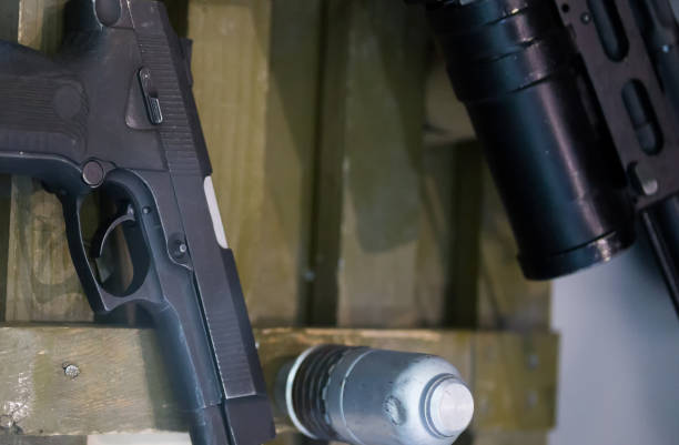 istock Russian military pistol - soviet weapon 925600786