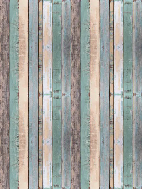 Wall and floor old color wood plank texture for background .