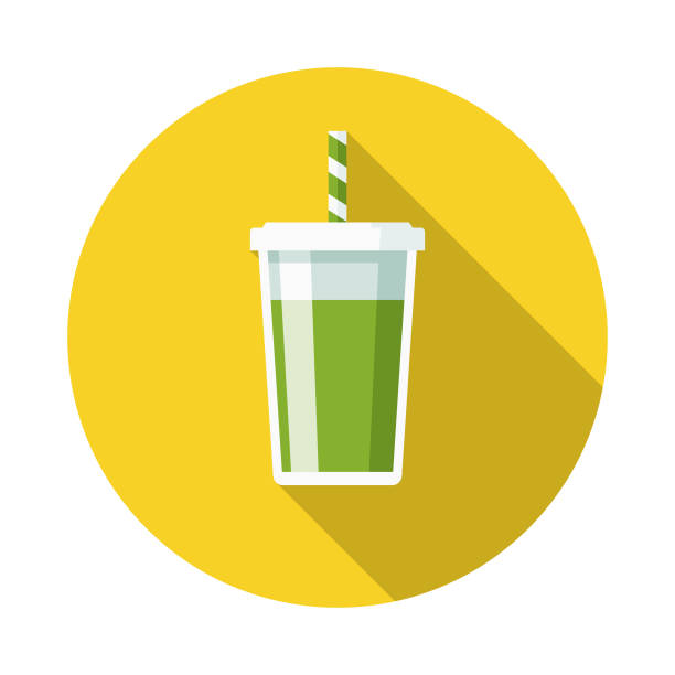 Smoothie Flat Design Naturopathy Icon with Side Shadow A pastel colored flat design naturopathy, holistic medicine and alternative therapies icon with a long side shadow. Color swatches are global so it’s easy to edit and change the colors. smoothie stock illustrations