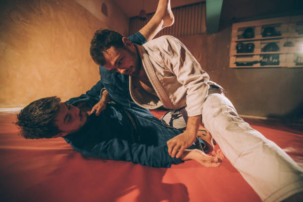 istock Brazilian jujitsu training fight 925607688
