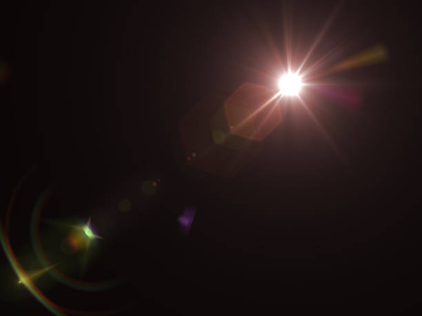 istock Lens flare effect on dark background. Digital illustration. 925611576