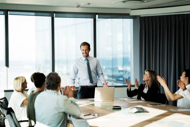 istock Business people are applauding for colleague 925614946