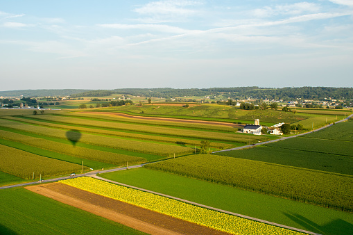 An aerial view of farmland in southern Lancaster County.