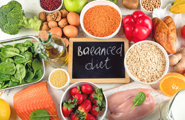 istock Balanced diet. Healthy food concept 925627056