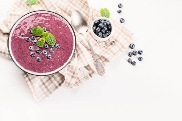 istock Smoothie bowl with fresh blueberries  for healthy  breakfast 925627218