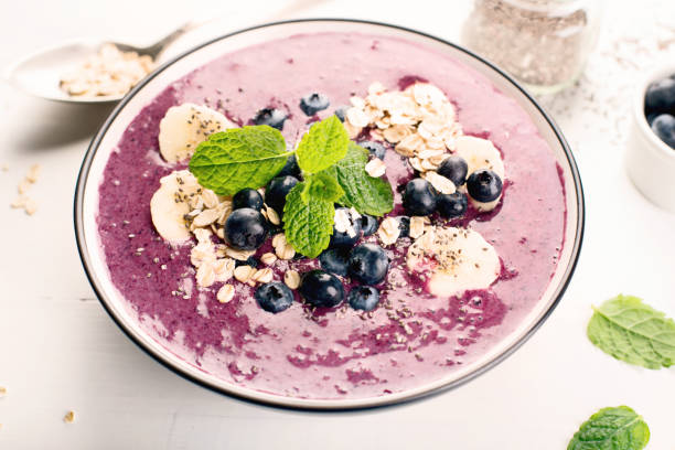 istock Smoothie bowl with fresh blueberries  for healthy  breakfast 925627252