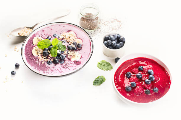 istock Berries smoothies for Healthy Breakfast. Healthy and clean diet concept. 925627400