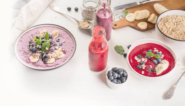istock Berries smoothies for Healthy Breakfast. Healthy and clean diet concept. 925627438