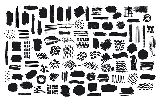 istock collection of paint brush marker ink stokes textures 925647330