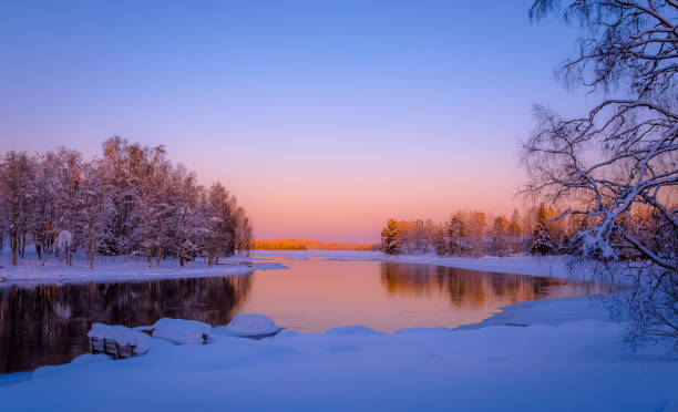 istock Winter view from Pajakka river from Kuhmo, Finland. 925652560