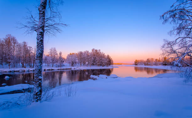 istock Winter view from Pajakka river from Kuhmo, Finland. 925652580