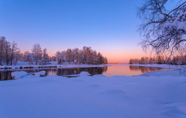 istock Winter view from Pajakka river from Kuhmo, Finland. 925652586