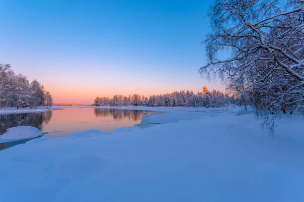 istock Winter view from Pajakka river from Kuhmo, Finland. 925652674