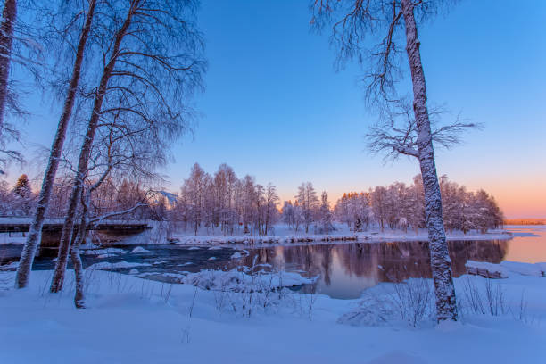istock Winter view from Pajakka river from Kuhmo, Finland. 925652682