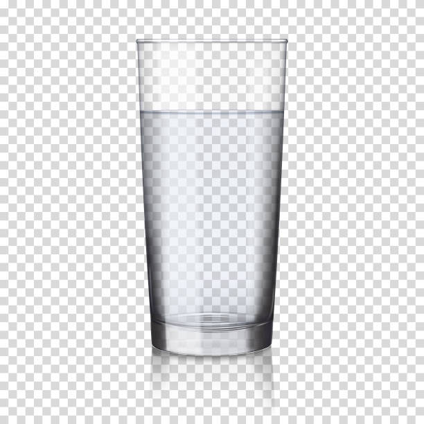 Realistic Transparent Glass With Water Isolated Stock Illustration