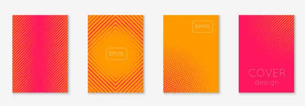 Vector illustration of Minimalistic cover template set with gradients