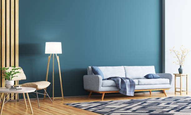 Interior of modern living room 3d rendering