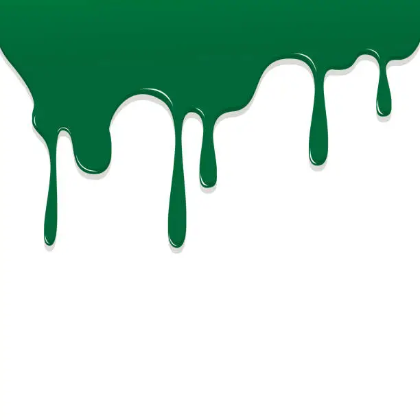 Vector illustration of Paint Green color dripping, Color Droping Background vector illustration