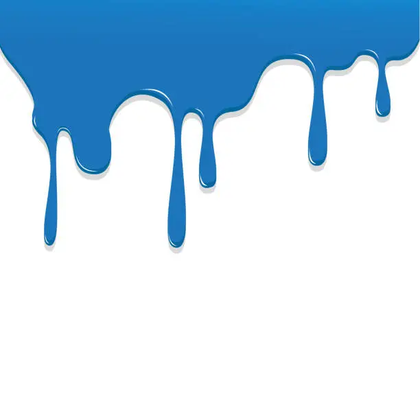 Vector illustration of Paint Blue color dripping, Color Droping Background vector illustration