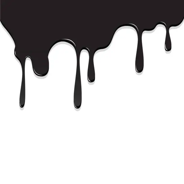 Vector illustration of Paint Black color dripping, Color Droping Background vector illustration
