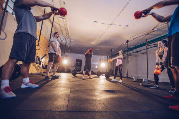 istock Group body building in gym 925657470
