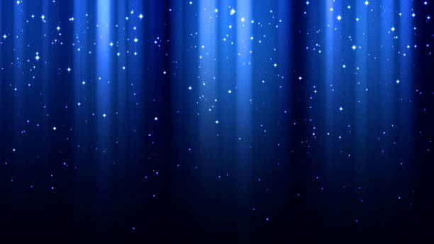 istock Abstract dark blue background with rays of light, aurora borealis, sparkles, night shining starry sky 925657502