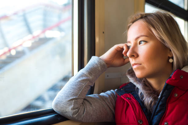 istock Woman traveling by train 925660250