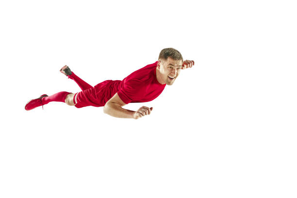istock Professional football soccer player isolated white background 925660364