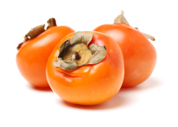 Japanese Fuyu Persimmon on white background