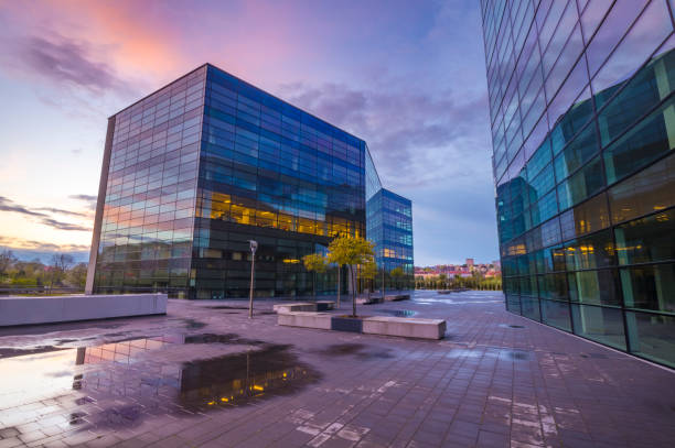 istock Office building after passing the evening downpour 925668524