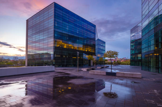 istock Office building after passing the evening downpour 925668664