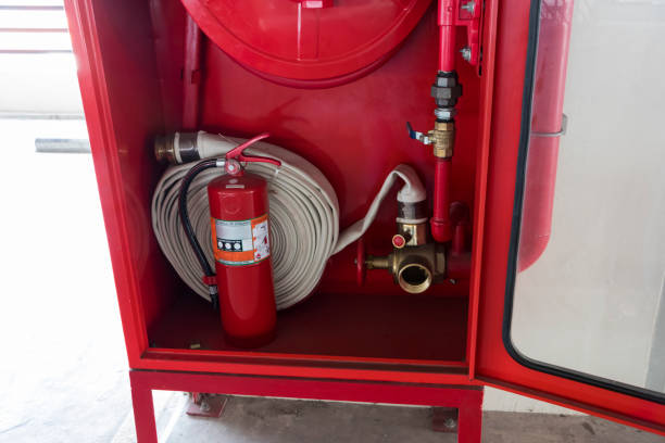 istock Fire extinguisher and fire hose reel 925669118