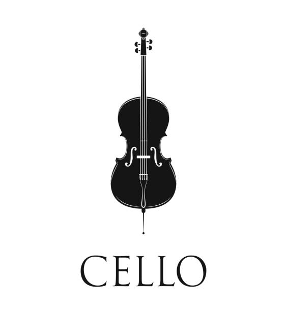 cello. isolated on white background. - cello stock-grafiken, -clipart, -cartoons und -symbole