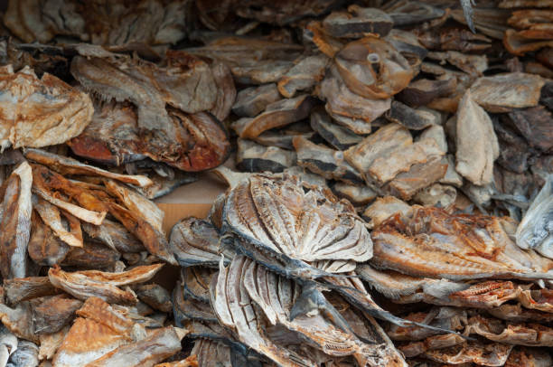 istock Dried fish market, asian salted fish 925674230
