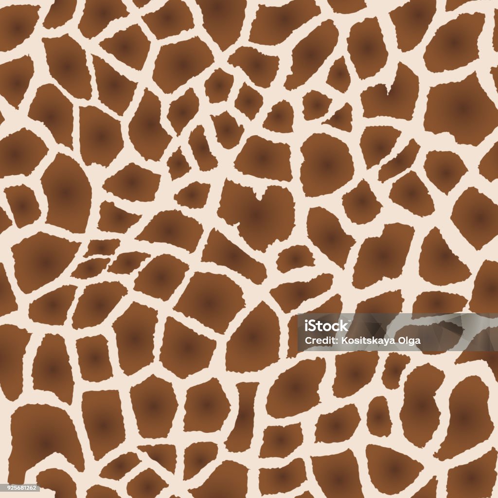 Modèle sans couture. Imitation de peau de girafe. Taches brunes sur fond beige. - clipart vectoriel de Girafe libre de droits