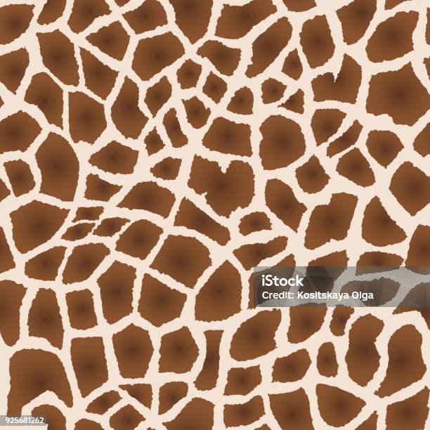 Modèle Sans Couture Imitation De Peau De Girafe Taches Brunes Sur Fond Beige Vecteurs libres de droits et plus d'images vectorielles de Girafe
