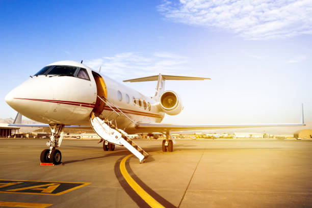 istock Private Jet On Airport Runway 925681616