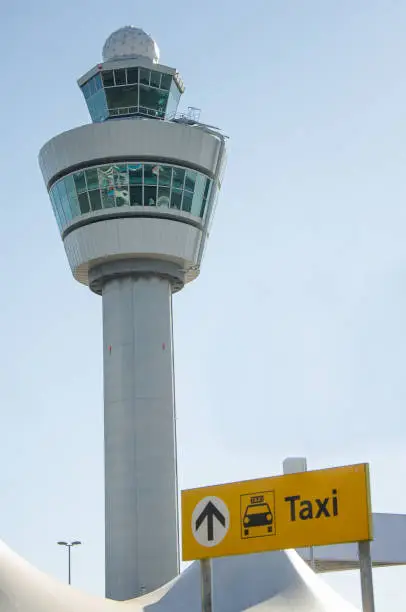 Airtraffic control tower at an international airport