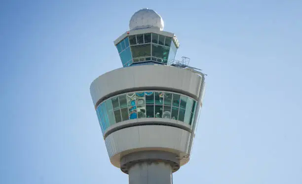 Airtraffic control tower at an international airport