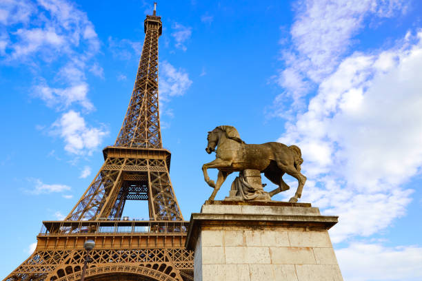 istock Eiffel Tower in Paris under blue sky France 925688234