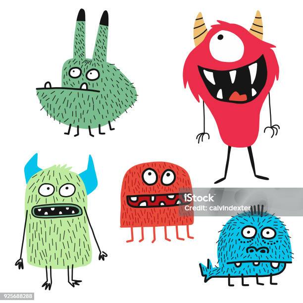 Cute Monsters Stock Illustration - Download Image Now - Monster - Fictional Character, Child, Characters