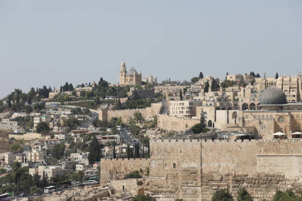 istock Jerusalem old city olive mount panoramic aerial view 925698904