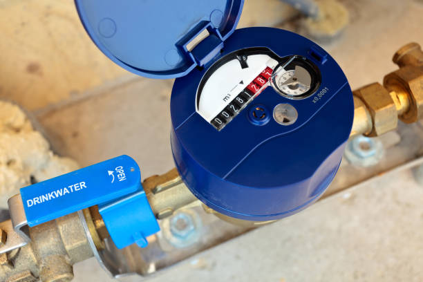 compteur d’eau résidentiel hollandais - water meter photos et images de collection