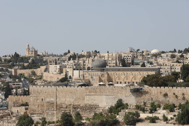 istock Jerusalem old city olive mount panoramic aerial view 925702896