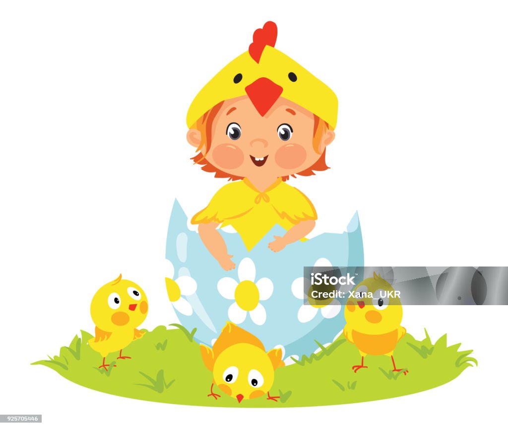 Ilustración de Vestir Traje De Huevo De Pascua Con Los Pollitos Bebé y más  Vectores Libres de Derechos de Amarillo - Color - iStock