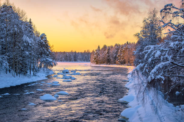 istock Winter view from Pajakka river. Kuhmo, Finland. 925712580